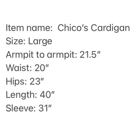 Vtg. Chicos Cardigan Sweater Duster Long Knit Open Front Pockets Brown Black | L - Picture 7 of 16